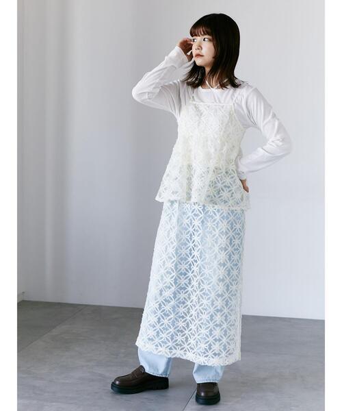 ehka sopo(エヘカソポ)の「2WAYクルーネックカットソー(Tシャツ/カットソー・レディース・オフホワイト/ミント/ブラック・F)」の7枚目の写真