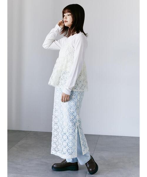 ehka sopo(エヘカソポ)の「2WAYクルーネックカットソー(Tシャツ/カットソー・レディース・オフホワイト/ミント/ブラック・F)」の8枚目の写真