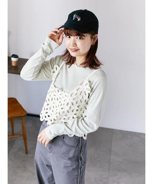 ehka sopo(エヘカソポ)の「2WAYクルーネックカットソー(Tシャツ/カットソー・レディース・オフホワイト/ミント/ブラック・F)」の12枚目の写真