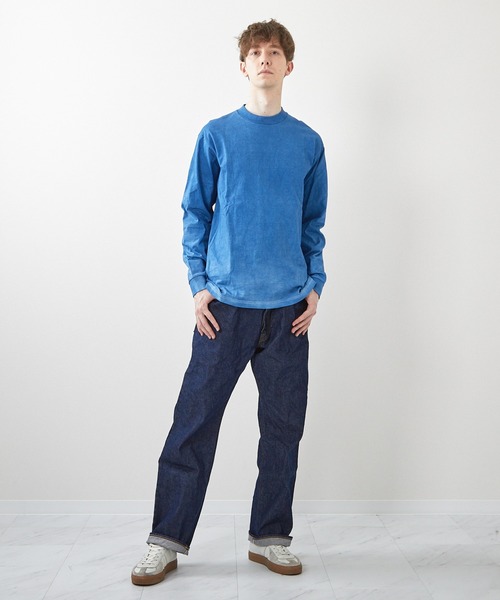MiMAAi】阿波藍本藍染めロングスリーブTEE（Tシャツ/カットソー