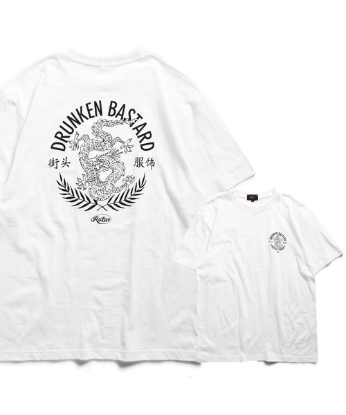 ROTAR(ローター)の「DRUNKEN BASTARD Tee(Tシャツ/カットソー・メンズ・オレンジ系その他/ブラック/ライトブルー/ホワイト系その他・SMALL/MEDIUM/LARGE/X-LARGE)」の2枚目の写真