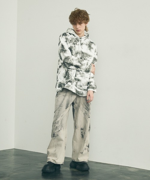 Shoowtime(ショウタイム)の「Marble pattern oversized pullover hoodie / マーブルパターンオーバーサイズプルオーバーパーカー(パーカー・メンズ・ブラック系/ホワイト系/ブラウン系/パープル系・MEDIUM/LARGE/X-LARGE)」の17枚目の写真