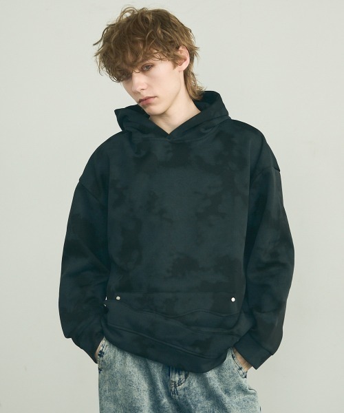 Shoowtime(ショウタイム)の「Marble pattern oversized pullover hoodie / マーブルパターンオーバーサイズプルオーバーパーカー(パーカー・メンズ・ブラック系/ホワイト系/ブラウン系/パープル系・MEDIUM/LARGE/X-LARGE)」の21枚目の写真