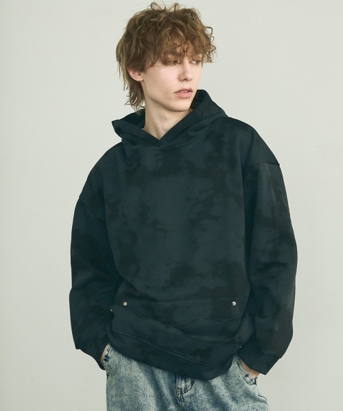 Shoowtime(ショウタイム)の「Marble pattern oversized pullover hoodie / マーブルパターンオーバーサイズプルオーバーパーカー(パーカー・メンズ・ブラック系/ホワイト系/ブラウン系/パープル系・MEDIUM/LARGE/X-LARGE)」の22枚目の写真