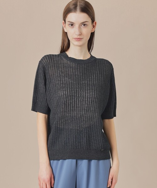 MACKINTOSH LONDON（マッキントッシュ ロンドン）の「ラスターリネンニットプルオーバー（Tシャツ/カットソー・レディース・イエロー/ブラック/ベージュ・38）」の2枚目の写真