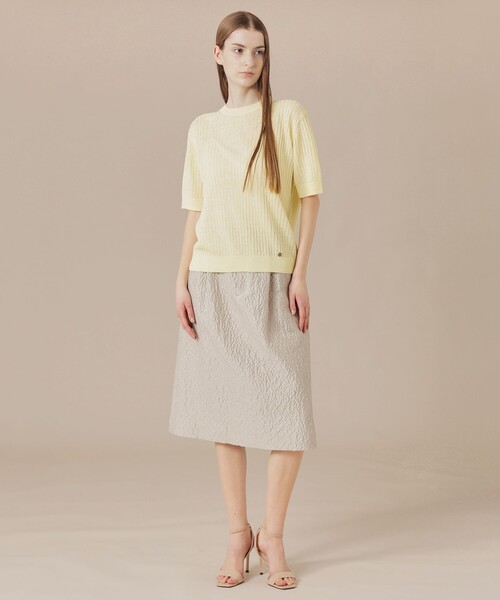 MACKINTOSH LONDON（マッキントッシュ ロンドン）の「ラスターリネンニットプルオーバー（Tシャツ/カットソー・レディース・イエロー/ブラック/ベージュ・38）」の6枚目の写真