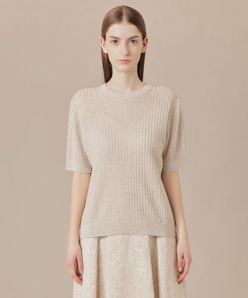 MACKINTOSH LONDON（マッキントッシュ ロンドン）の「ラスターリネンニットプルオーバー（Tシャツ/カットソー・レディース・イエロー/ブラック/ベージュ・38）」の7枚目の写真