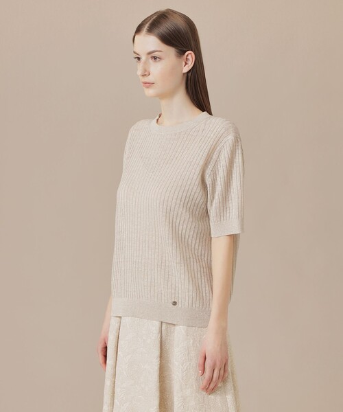 MACKINTOSH LONDON（マッキントッシュ ロンドン）の「ラスターリネンニットプルオーバー（Tシャツ/カットソー・レディース・イエロー/ブラック/ベージュ・38）」の8枚目の写真