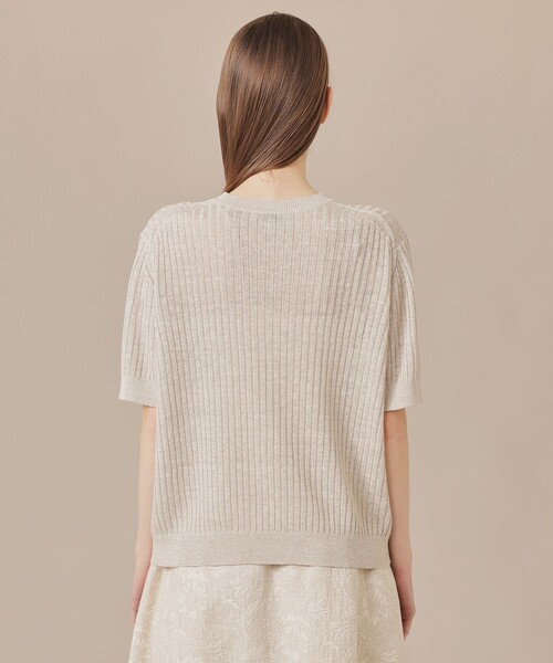 MACKINTOSH LONDON（マッキントッシュ ロンドン）の「ラスターリネンニットプルオーバー（Tシャツ/カットソー・レディース・イエロー/ブラック/ベージュ・38）」の9枚目の写真