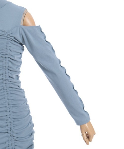 axes femme POETIQUE(アクシーズファムポエティック)の「ドロストデザインカットワンピース(ワンピース・レディース・グレー/ブラック・MEDIUM)」の18枚目の写真
