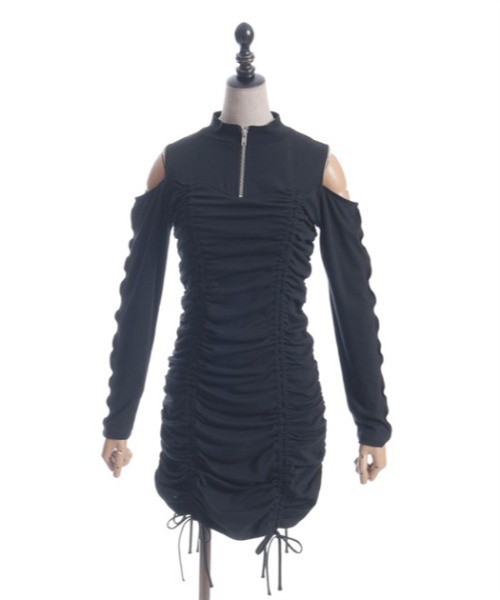 axes femme POETIQUE(アクシーズファムポエティック)の「ドロストデザインカットワンピース(ワンピース・レディース・グレー/ブラック・MEDIUM)」の19枚目の写真