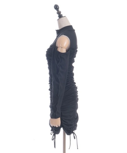 axes femme POETIQUE(アクシーズファムポエティック)の「ドロストデザインカットワンピース(ワンピース・レディース・グレー/ブラック・MEDIUM)」の20枚目の写真