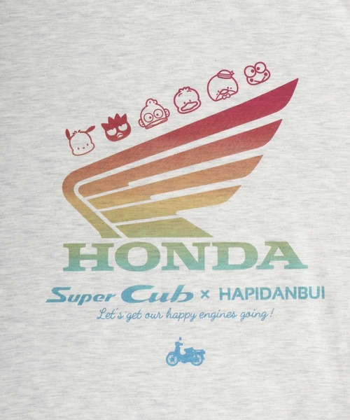sanrio(サンリオ)の「HONDA×sanrio/ホンダ×サンリオ 『はぴだんぶい』『スーパーカブ』コラボプリント半袖Tシャツ レディース メンズ(Tシャツ/カットソー・レディース・ブルーグリーン/オートミール/スミクロ/ネイビー・M/L/LL)」の15枚目の写真