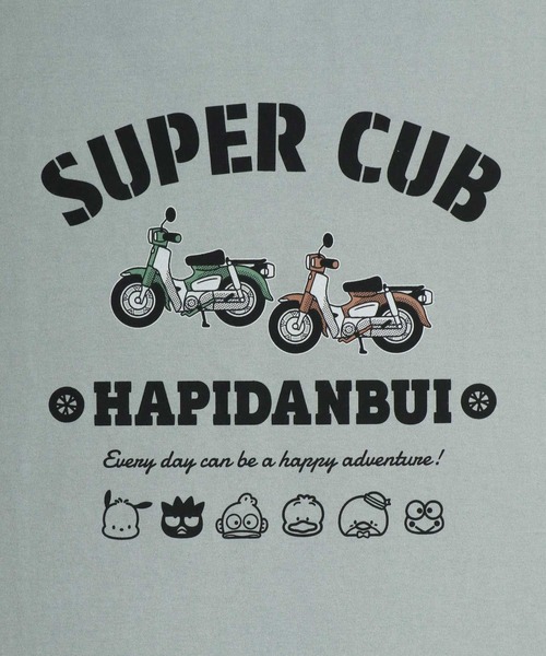 sanrio(サンリオ)の「HONDA×sanrio/ホンダ×サンリオ 『はぴだんぶい』『スーパーカブ』コラボプリント半袖Tシャツ レディース メンズ(Tシャツ/カットソー・レディース・ブルーグリーン/オートミール/スミクロ/ネイビー・M/L/LL)」の16枚目の写真