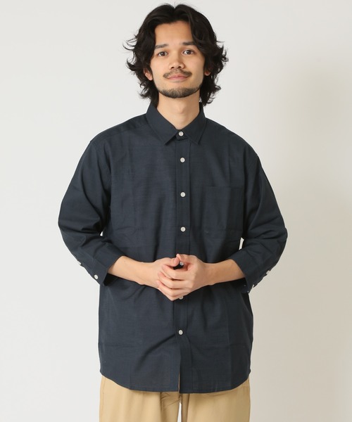 ARCADE（アーケード）の「通気性、吸水性の良い 7分袖 インド綿100％ コットン半端袖シャツ Retrievers Club（シャツ/ブラウス・メンズ・ブルー/ホワイト/ベージュ/ネイビー/オレンジ・M/L/LL）」の3枚目の写真