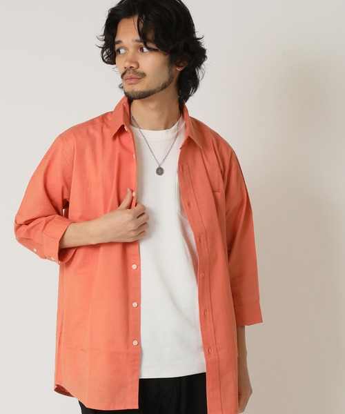 ARCADE（アーケード）の「通気性、吸水性の良い 7分袖 インド綿100％ コットン半端袖シャツ Retrievers Club（シャツ/ブラウス・メンズ・ブルー/ホワイト/ベージュ/ネイビー/オレンジ・M/L/LL）」の5枚目の写真