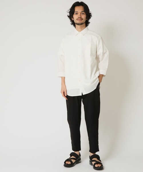 ARCADE（アーケード）の「通気性、吸水性の良い 7分袖 インド綿100％ コットン半端袖シャツ Retrievers Club（シャツ/ブラウス・メンズ・ブルー/ホワイト/ベージュ/ネイビー/オレンジ・M/L/LL）」の8枚目の写真