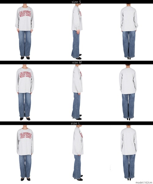 coca(coca)(コカ)の「フットボールロゴロングTシャツ(Tシャツ/カットソー・レディース・グレー/ホワイト・M/L/S)」の10枚目の写真