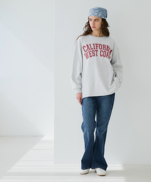 coca(coca)(コカ)の「フットボールロゴロングTシャツ(Tシャツ/カットソー・レディース・グレー/ホワイト・M/L/S)」の17枚目の写真