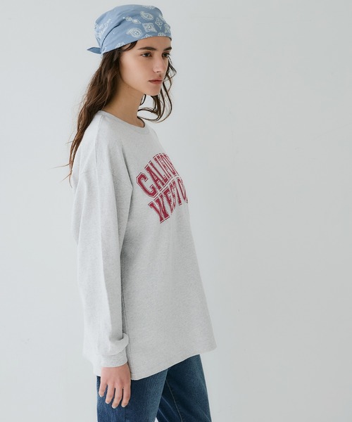 coca(coca)(コカ)の「フットボールロゴロングTシャツ(Tシャツ/カットソー・レディース・グレー/ホワイト・M/L/S)」の18枚目の写真