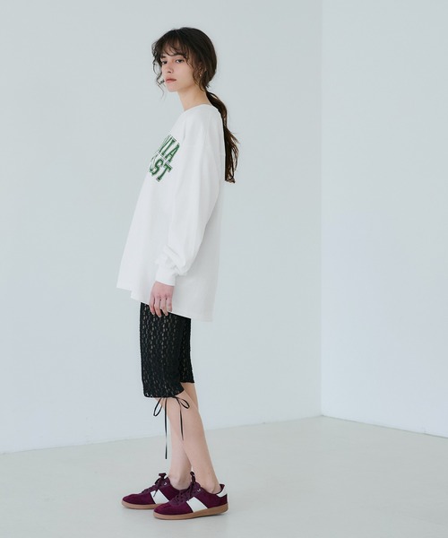 coca(coca)(コカ)の「フットボールロゴロングTシャツ(Tシャツ/カットソー・レディース・グレー/ホワイト・M/L/S)」の5枚目の写真