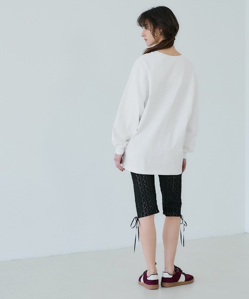 coca(coca)(コカ)の「フットボールロゴロングTシャツ(Tシャツ/カットソー・レディース・グレー/ホワイト・M/L/S)」の7枚目の写真