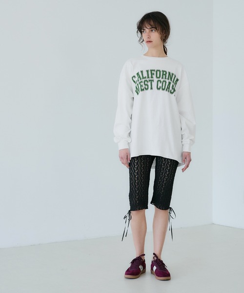 coca(coca)(コカ)の「フットボールロゴロングTシャツ(Tシャツ/カットソー・レディース・グレー/ホワイト・M/L/S)」の9枚目の写真