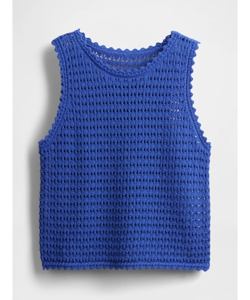 GAP（ギャップ）の「コットン100% クロシェ タンクトップ（ニット/セーター・レディース・オフホワイト/ブルー/ブラック・L/S/XS/M/XXS/XL）」の10枚目の写真