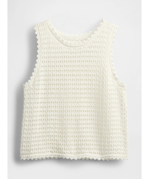 GAP（ギャップ）の「コットン100% クロシェ タンクトップ（ニット/セーター・レディース・オフホワイト/ブルー/ブラック・L/S/XS/M/XXS/XL）」の11枚目の写真
