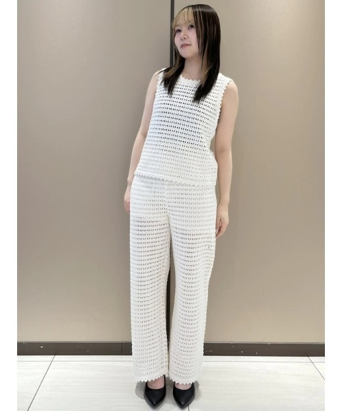 GAP（ギャップ）の「コットン100% クロシェ タンクトップ（ニット/セーター・レディース・オフホワイト/ブルー/ブラック・L/S/XS/M/XXS/XL）」の12枚目の写真