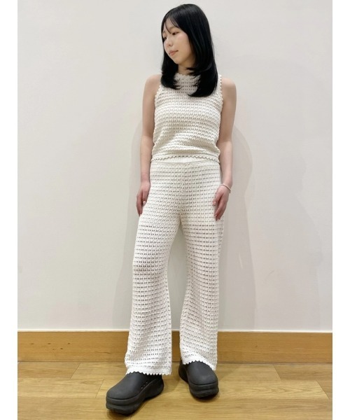 GAP（ギャップ）の「コットン100% クロシェ タンクトップ（ニット/セーター・レディース・オフホワイト/ブルー/ブラック・L/S/XS/M/XXS/XL）」の13枚目の写真