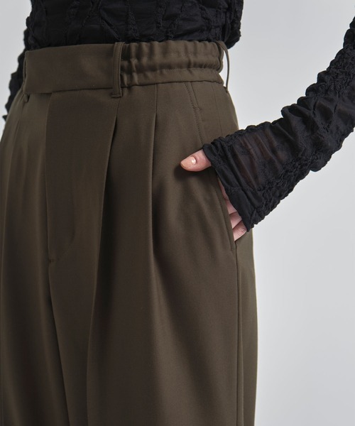INSCRIRE(アンスクリア)の「【INSCRIRE/アンスクリア】Wool Easy Pants/ウールイージーパンツ/ワイドストレートスラックス(その他パンツ・レディース・ネイビー/カーキ・1)」の9枚目の写真