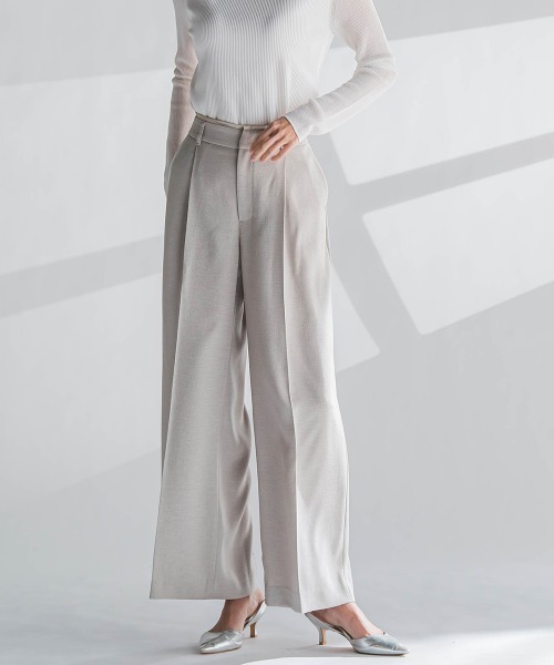 la.f…(ラエフ)の「麻調ワイドパンツ≪洗濯機で洗える≫(スラックス・レディース・ネイビー/ベージュ/グリーン・7号/9号/11号)」の18枚目の写真
