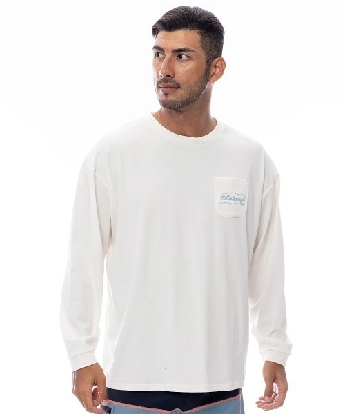 BILLABONG（ビラボン）の「BILLABONG メンズ SOFTTY LS TEE 長袖サーフTシャツ 【2025年春夏モデル】/ビラボン水陸両用バックプリント長袖ラッシュTシャツ（水着）（ラッシュガード・メンズ・オフホワイト/ブラック系その他/ライトブルー・MEDIUM/LARGE/X-LARGE）」の4枚目の写真