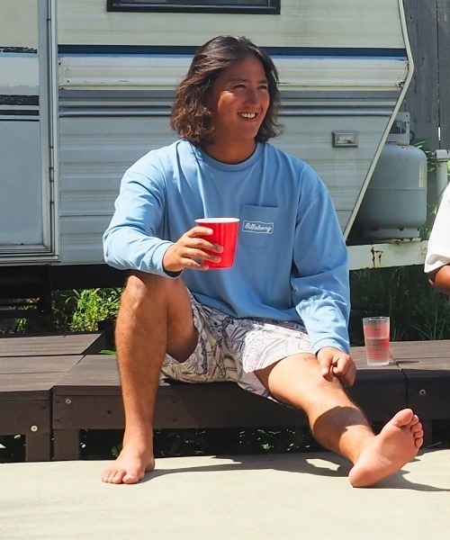 BILLABONG（ビラボン）の「BILLABONG メンズ SOFTTY LS TEE 長袖サーフTシャツ 【2025年春夏モデル】/ビラボン水陸両用バックプリント長袖ラッシュTシャツ（水着）（ラッシュガード・メンズ・オフホワイト/ブラック系その他/ライトブルー・MEDIUM/LARGE/X-LARGE）」の17枚目の写真