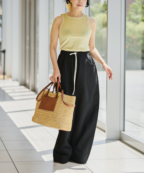 イエナ LA BOUCLE コットンパンツ IENA LA BOUCLE コットンリネンスラブワイドパンツ（その他