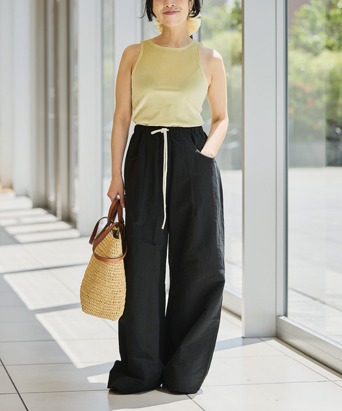 IENA LA BOUCLE コットンリネンスラブワイドパンツ（その他