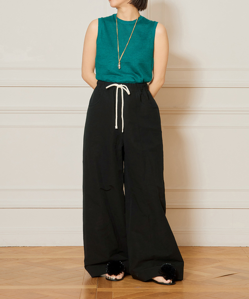 IENA LA BOUCLE(イエナラブークル)の「IENA LA BOUCLE コットンリネンスラブワイドパンツ(その他パンツ・レディース・ブラック/グリーン・38/36)」の21枚目の写真