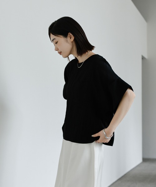 select MOCA Et（セレクトモカエト）の「【Et】Front Pocket Big Cuff Blouse（シャツ/ブラウス・レディース・ブラック/ベージュ・FREE）」の6枚目の写真