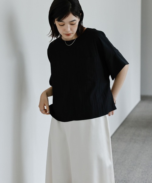 select MOCA Et（セレクトモカエト）の「【Et】Front Pocket Big Cuff Blouse（シャツ/ブラウス・レディース・ブラック/ベージュ・FREE）」の9枚目の写真