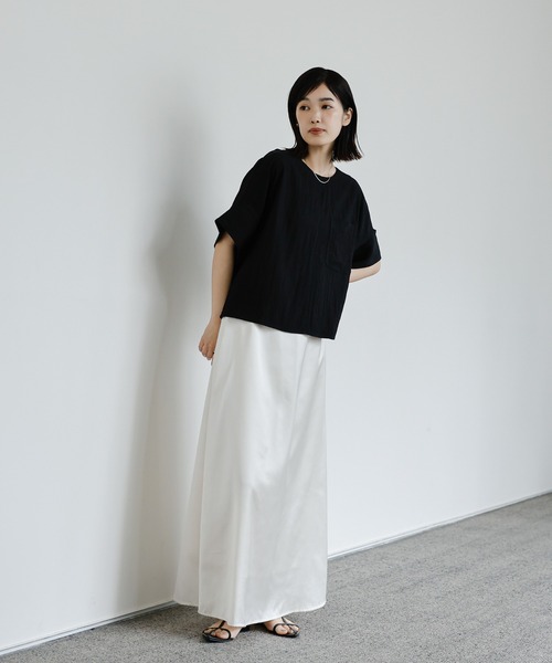 select MOCA Et（セレクトモカエト）の「【Et】Front Pocket Big Cuff Blouse（シャツ/ブラウス・レディース・ブラック/ベージュ・FREE）」の8枚目の写真