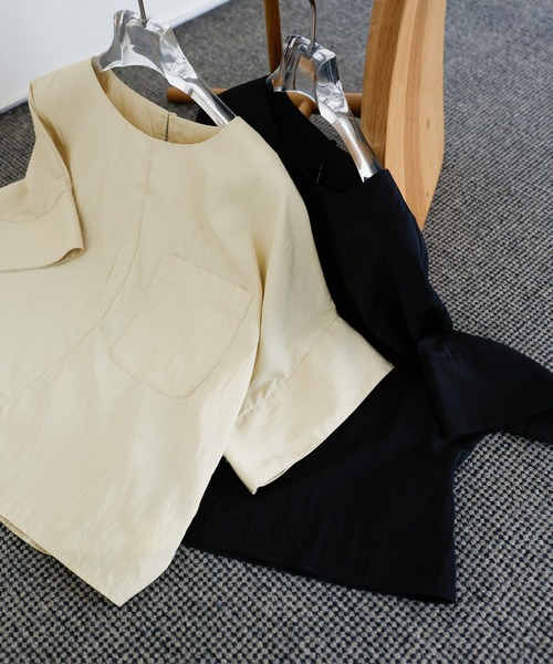 select MOCA Et（セレクトモカエト）の「【Et】Front Pocket Big Cuff Blouse（シャツ/ブラウス・レディース・ブラック/ベージュ・FREE）」の12枚目の写真