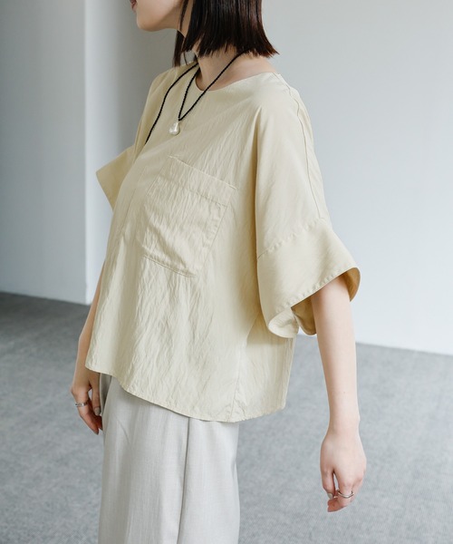select MOCA Et（セレクトモカエト）の「【Et】Front Pocket Big Cuff Blouse（シャツ/ブラウス・レディース・ブラック/ベージュ・FREE）」の20枚目の写真