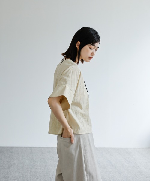 select MOCA Et（セレクトモカエト）の「【Et】Front Pocket Big Cuff Blouse（シャツ/ブラウス・レディース・ブラック/ベージュ・FREE）」の19枚目の写真
