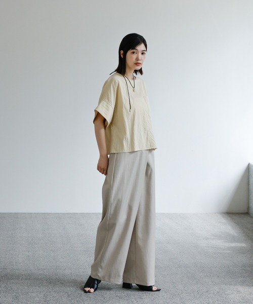 select MOCA Et（セレクトモカエト）の「【Et】Front Pocket Big Cuff Blouse（シャツ/ブラウス・レディース・ブラック/ベージュ・FREE）」の21枚目の写真