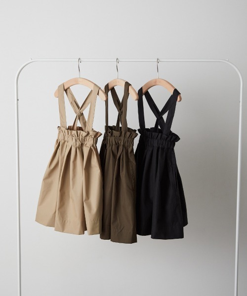 riziere（リジェール）の「サス付きハイウエストギャザースカート（スカート・キッズ・ベージュ/ブラック/ブラウン・110/100/90/120/150/140/130）」の4枚目の写真