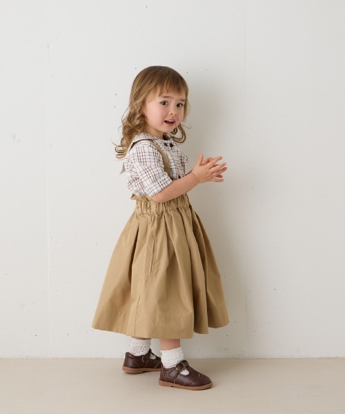riziere（リジェール）の「サス付きハイウエストギャザースカート（スカート・キッズ・ベージュ/ブラック/ブラウン・110/100/90/120/150/140/130）」の11枚目の写真