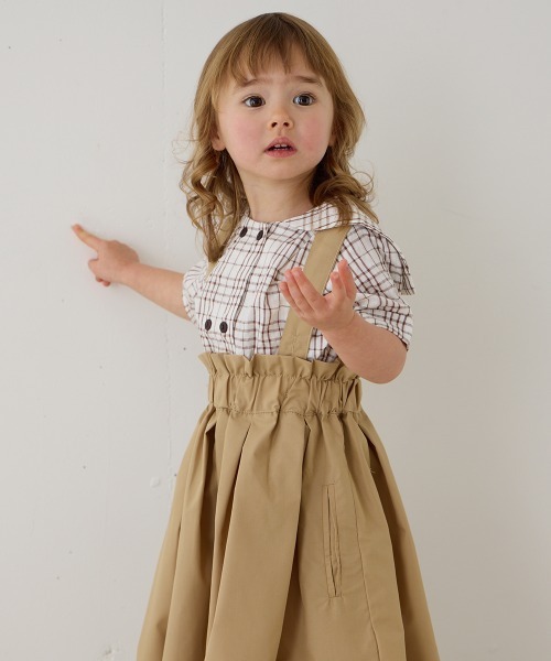 riziere（リジェール）の「サス付きハイウエストギャザースカート（スカート・キッズ・ベージュ/ブラック/ブラウン・110/100/90/120/150/140/130）」の12枚目の写真