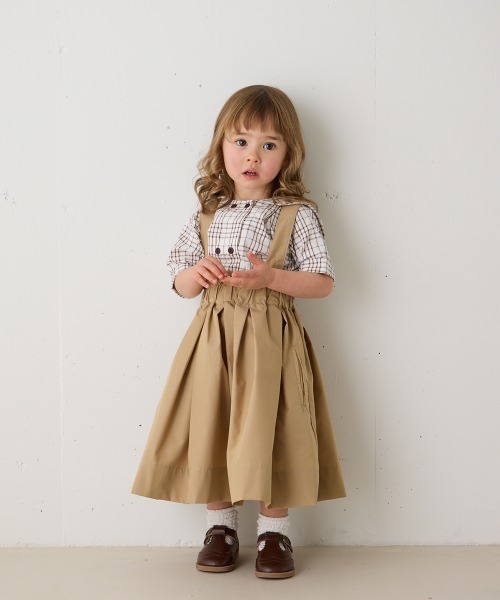 riziere（リジェール）の「サス付きハイウエストギャザースカート（スカート・キッズ・ベージュ/ブラック/ブラウン・110/100/90/120/150/140/130）」の14枚目の写真