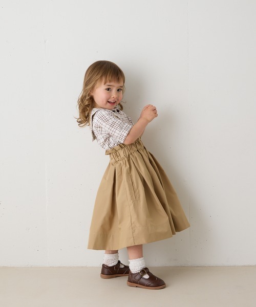 riziere（リジェール）の「サス付きハイウエストギャザースカート（スカート・キッズ・ベージュ/ブラック/ブラウン・110/100/90/120/150/140/130）」の15枚目の写真